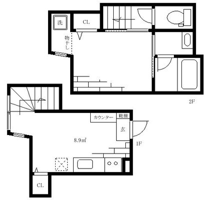 春日 アパート 1DK